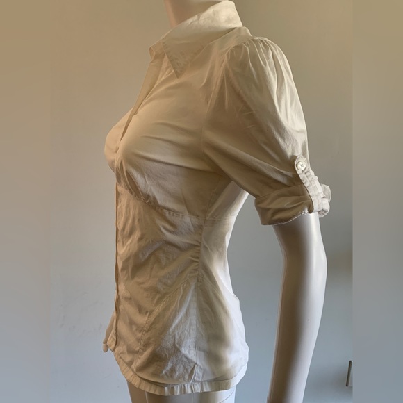 Guess Classic Button Down Top in White - Picture 3 of 5